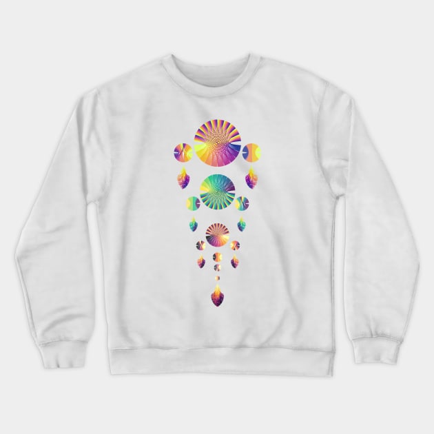 Dream Catcher Triple Tier | Combo 3 Sunset, Peacock and Volcano (White) Crewneck Sweatshirt by aRtVerse